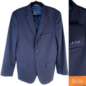 TALLIA Boys Sports Coat Jacket Navy 2-Button 14R Poly Blend